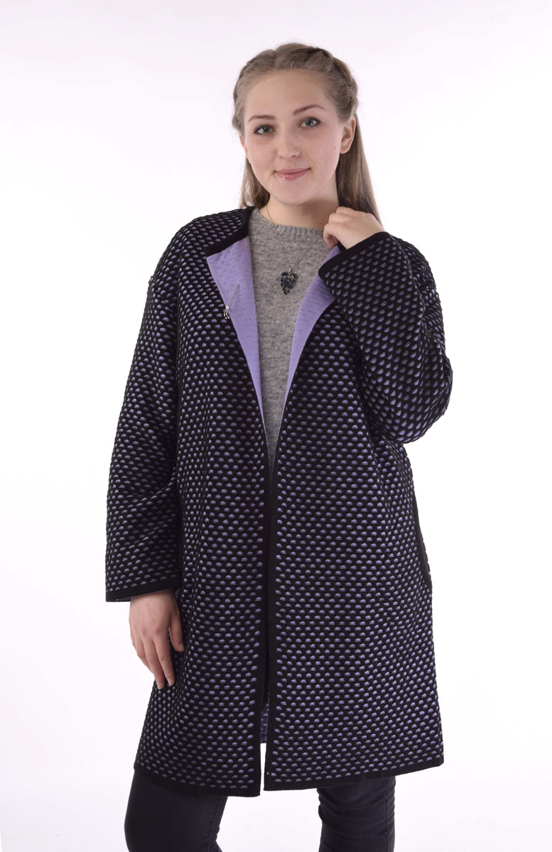 Кардиган женский Milana Style, цвет: сиреневый, черный. 956. Размер L (48)956 Кардиган женский Milana Style, цвет: сиреневый, черный. 956. Размер L (48)956Женский кардиган Milana Style, выполненный из акрила с добавлением шерсти, дополнит ваш образ.Кардиган с круглым вырезом горловины и длинными рукавами имеет застежку-булавку. Спереди расположены два втачных кармана.