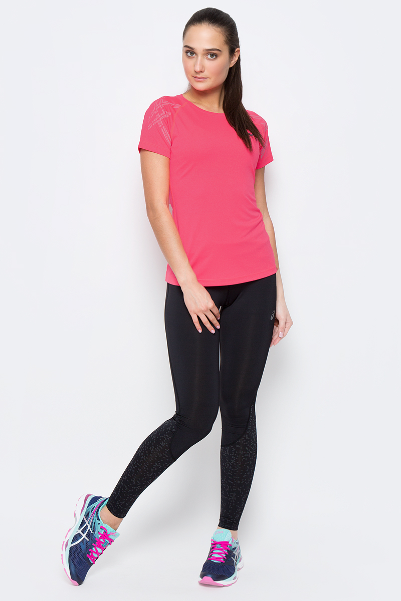 Футболка для бега женская Asics Stripe SS Top, цвет: розовый. 141224-6039. Размер M (44/46)141224-6039 Футболка для бега женская Asics Stripe SS Top, цвет: розовый. 141224-6039. Размер M (44/46)141224-6039Женская футболка Asics Stripe Ss Top изготовлена из высококачественного полиэстера. Модель с короткими рукавами-реглан и круглым вырезом горловины имеет комфортные плоские швы. Изделие оформлено светоотражающим узором на рукавах.
