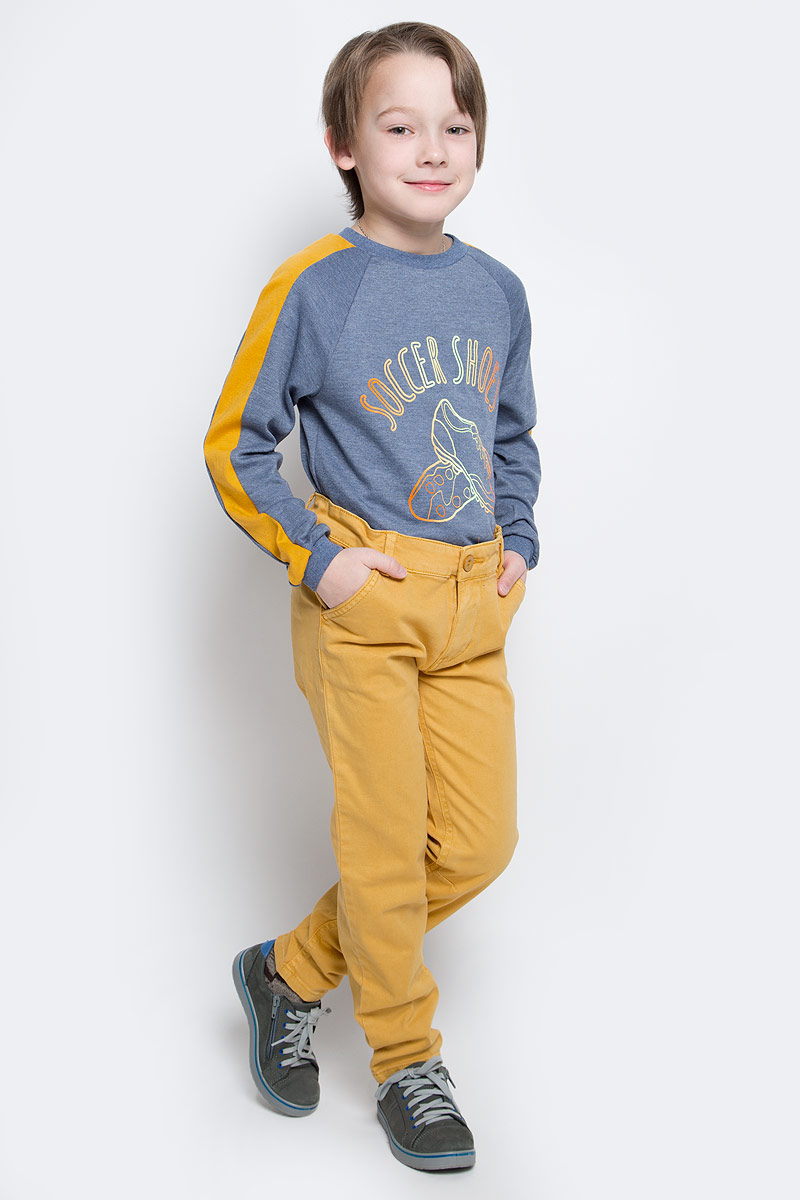Брюки для мальчика Button Blue, цвет: горчичный. 216BBBC63010400. Размер 134, 9 лет216BBBC63010400 Брюки для мальчика Button Blue, цвет: горчичный. 216BBBC63010400. Размер 134, 9 лет216BBBC63010400Однотонные брюки из мягкого хлопка с эластаном - хит осенне-зимнего сезона! Классные брюки подарят комфорт и свободу движений. С рубашкой, пуловером, толстовкой они составят отличный комплект. Выполнены из высококачественного материала.