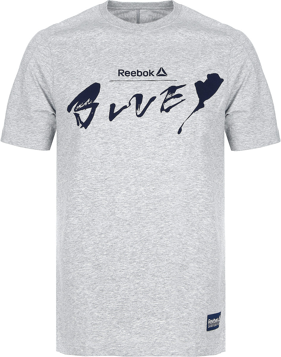 Футболка мужская Reebok El Lths Bluey Colla, цвет: светло-серый. BK6559. Размер XS (42)BK6559 Футболка мужская Reebok El Lths Bluey Colla, цвет: светло-серый. BK6559. Размер XS (42)BK6559Мужская футболка Reebok El Lths Bluey Colla изготовлена из натурального хлопка с добавлением полиэстера и эластана. Модель с круглым воротом и короткими рукавами. Однотонная футболка декорирована принтом и нашивкой с названием бренда. По бокам модель дополнена небольшими разрезами. Спинка слегка длиннее передней части футболки.