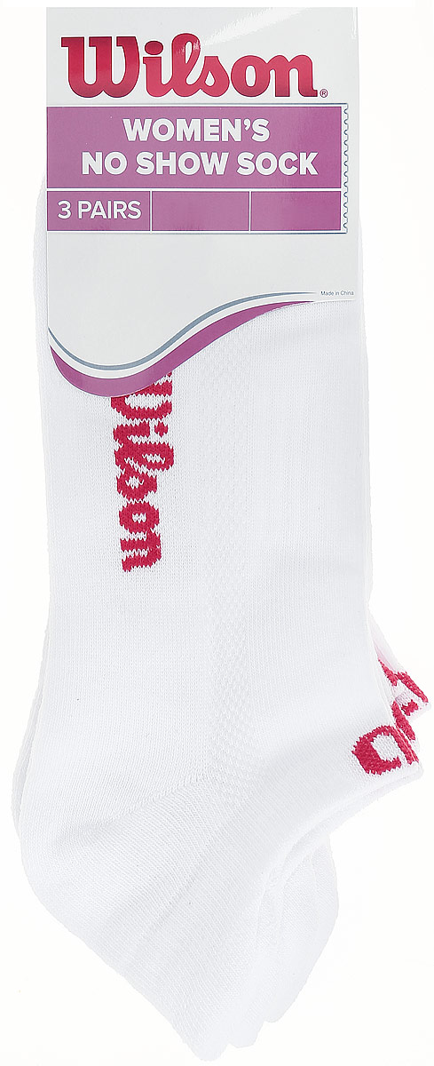 Носки женские Wilson No Show Sock, цвет: белый, 3 пары. WRA523700. Размер универсальныйWRA523700 Носки женские Wilson No Show Sock, цвет: белый, 3 пары. WRA523700. Размер универсальныйWRA523700Женские носки для тенниса Wilson No Show Sock изготовлены из высококачественного эластичного хлопка с добавлением полиэстера и нейлона. Укороченные носки имеют эластичную резинку, которая надежно фиксирует носки на ноге. Модель полностью скрывается обувью. В комплект входят 3 пары носков.
