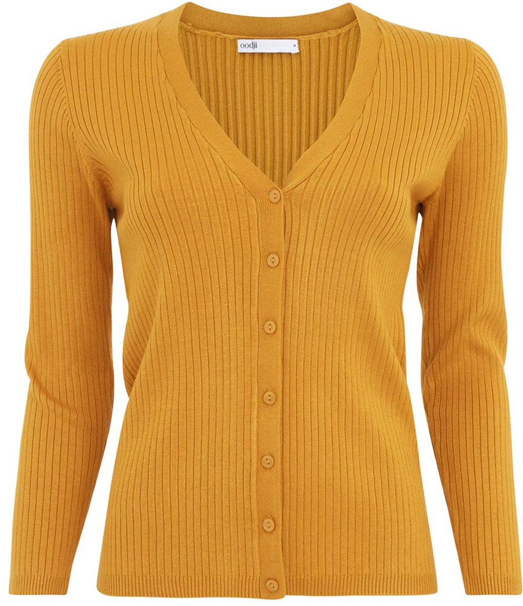 Жакет женский oodji Collection, цвет: желтый. 73212374/42255/5200N. Размер XS (42)73212374/42255/5200N Жакет женский oodji Collection, цвет: желтый. 73212374/42255/5200N. Размер XS (42)73212374/42255/5200NТрикотажный жакет oodji изготовлен из качественного смесового материала. Модель с длинными рукавами застегивается на пуговицы по всей длине.