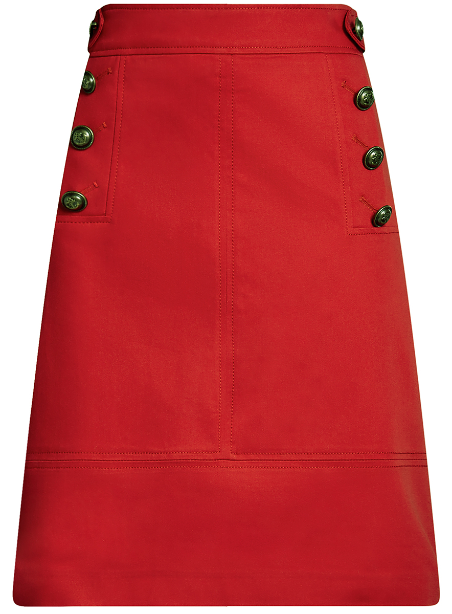 Юбка oodji Collection, цвет: красный. 21600305/46430/4500N. Размер 38-170 (44-170)21600305/46430/4500N Юбка oodji Collection, цвет: красный. 21600305/46430/4500N. Размер 38-170 (44-170)21600305/46430/4500NЮбка прямая трапециевидного кроя выполнена из высококачественного материала и оформлена декоративными пуговицами. Сзади модель застегивается на потайную застежку-молнию.