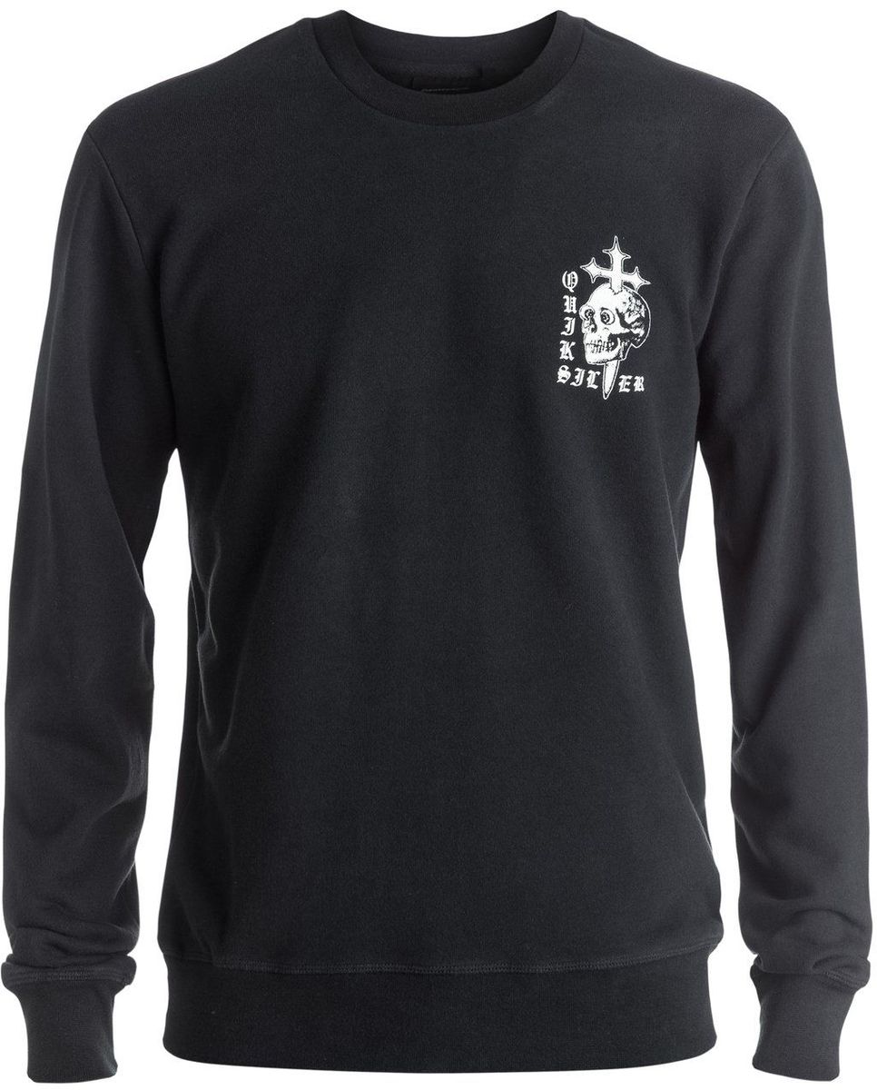 Джемпер мужской Quiksilver, цвет: черный. EQYFT03576-KVJ0. Размер M (48/50)EQYFT03576-KVJ0 Джемпер мужской Quiksilver, цвет: черный. EQYFT03576-KVJ0. Размер M (48/50)EQYFT03576-KVJ0Мужской джемпер Quiksilver с длинными рукавами изготовлен из смесового материала. Модель с круглой горловиной дополнена на груди оригинальным принтом.