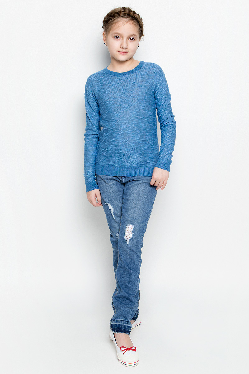 Джемпер для девочки Sela, цвет: синий меланж. JR-614/892-7141. Размер 140, 10 летJR-614/892-7141 Джемпер для девочки Sela, цвет: синий меланж. JR-614/892-7141. Размер 140, 10 летJR-614/892-7141Удобный джемпер Sela для девочки выполнен из натуральных качественных материалов. Модель с круглым вырезом горловины и длинными рукавами оформлен в лаконичном дизайне. Воротник, манжеты на рукавах и низ изделия связаны трикотажной резинкой.