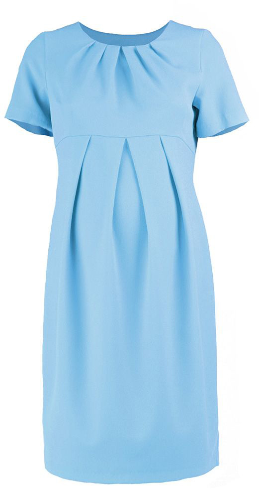 Платье для беременных Mammy Size, цвет: голубой. 5123512173. Размер 485123512173 Платье для беременных Mammy Size, цвет: голубой. 5123512173. Размер 485123512173Платье для беременных Mammy Size классического фасона выполнено из полиэстера. Модель приталенного кроя и выделенное складками на животике.