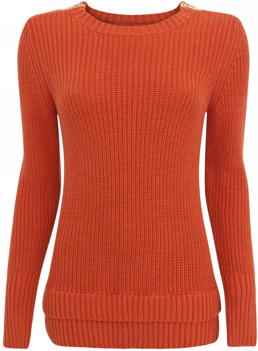 Джемпер женский oodji Collection, цвет: красный. 73805599/43825/4500N. Размер XS (42)73805599/43825/4500N Джемпер женский oodji Collection, цвет: красный. 73805599/43825/4500N. Размер XS (42)73805599/43825/4500NЖенский джемпер oodji Collection изготовлен из хлопка и вискозы. Джемпер с круглым вырезом горловины и длинными рукавами декорирован металлическими молниями по плечевым швам. Манжеты и двойной низ изделия связаны резинкой.