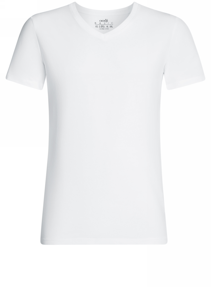 Футболка мужская oodji Basic, цвет: белый. 5B612002M/39230N/1000N. Размер XL (56)5B612002M/39230N/1000N Футболка мужская oodji Basic, цвет: белый. 5B612002M/39230N/1000N. Размер XL (56)5B612002M/39230N/1000NБазовая футболка с V-образным вырезом горловины и короткими рукавами выполнена из эластичного хлопка.