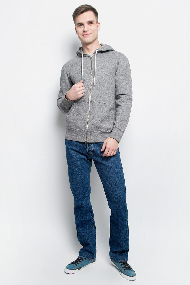 Худи мужское Levis®, цвет: светло-серый. 1580400010. Размер L (50)1580400010 Худи мужское Levis®, цвет: светло-серый. 1580400010. Размер L (50)1580400010Худи мужское Levis® изготовлено из натурального хлопка. Модель с капюшоном и длинными рукавами застегивается на молнию. Капюшон затягивается на прочный шнурок. Спереди худи дополнено двумя накладными карманами. Низ изделия и рукава дополнены эластичными манжетами.