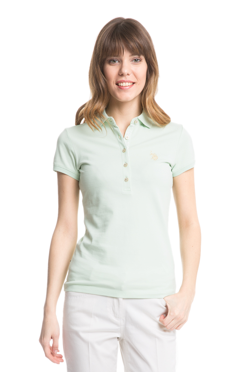 Поло женское U.S. Polo Assn., цвет: бледно-зеленый. G082SZ0110RP01IY05-011. Размер L (48)G082SZ0110RP01IY05-011 Поло женское U.S. Polo Assn., цвет: бледно-зеленый. G082SZ0110RP01IY05-011. Размер L (48)G082SZ0110RP01IY05-011Стильная футболка-поло с короткими рукавами и отложным воротником выполнена из натурального эластичного хлопка. На груди модель застегивается на пуговицы.