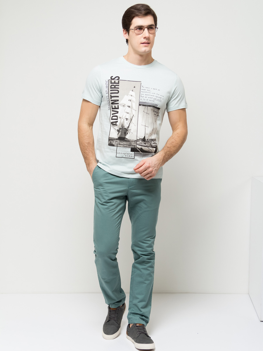 Футболка мужская Sela, цвет: дымчатый ментол. Ts-211/1102-7112. Размер M (48)Ts-211/1102-7112 Футболка мужская Sela, цвет: дымчатый ментол. Ts-211/1102-7112. Размер M (48)Ts-211/1102-7112Стильная мужская футболка полуприлегающего силуэта Sela изготовлена из натурального хлопка и оформлена оригинальным принтом в морском стиле. Воротник дополнен мягкой трикотажной резинкой.Яркий цвет модели позволяет создавать модные образы.