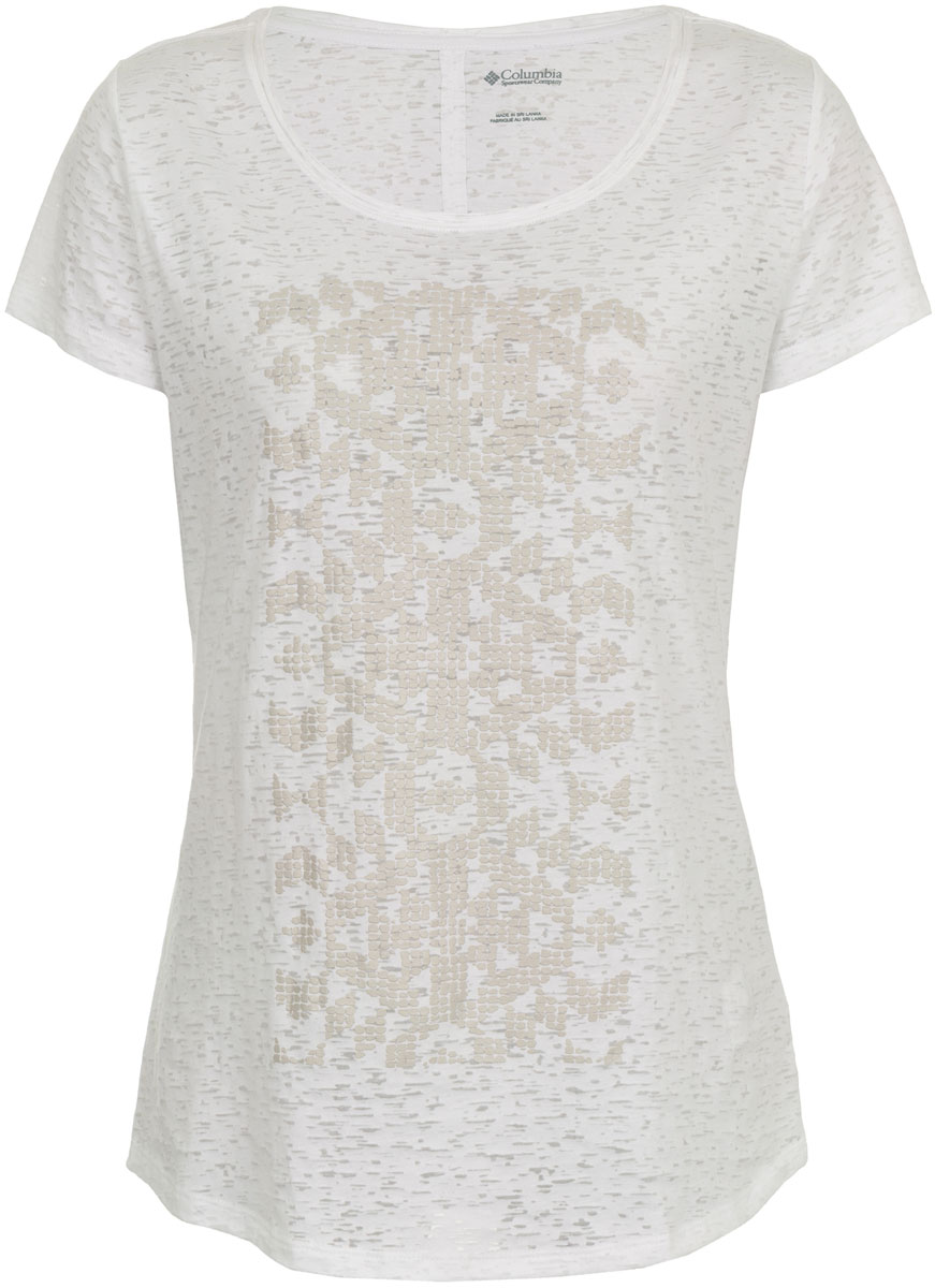 Футболка женская Columbia Elevated SS Tee T-shirt, цвет: белый. 1663131-101. Размер L (48)1663131-101 Футболка женская Columbia Elevated SS Tee T-shirt, цвет: белый. 1663131-101. Размер L (48)1663131-101Стильная женская футболка Columbia изготовлена из высококачественных материалов с оригинальной текстурой. Она очень мягкая, тактильно приятная, не сковывает движения и хорошо пропускает воздух. Футболка с круглым вырезом горловины и короткими рукавами оформлена спереди оригинальным принтом, на спине - декоративная отстрочка.