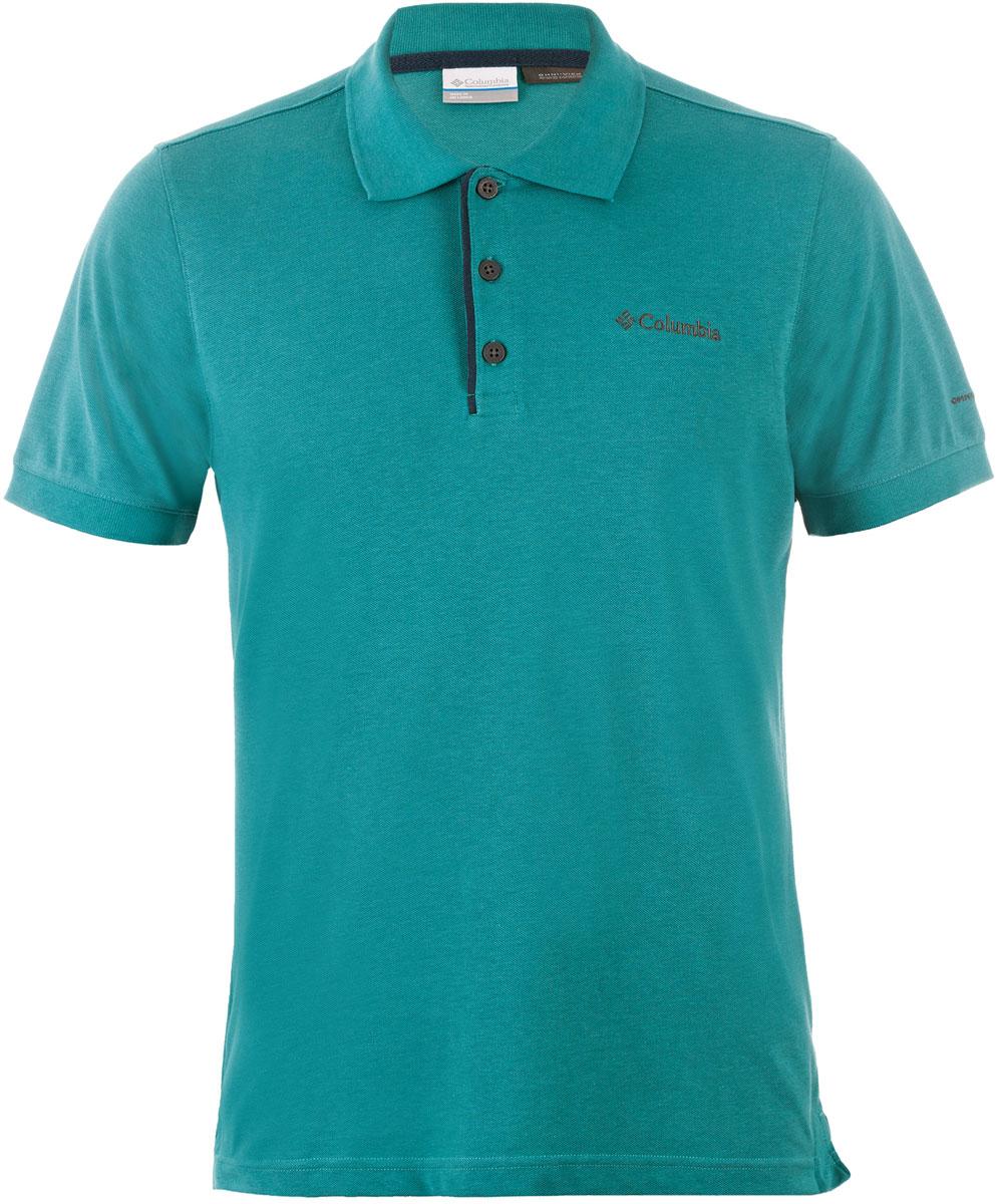Поло мужское Columbia Cascade Range Solid Polo, цвет: темно-бирюзовый. 1713841-962. Размер XL (52/54)1713841-962 Поло мужское Columbia Cascade Range Solid Polo, цвет: темно-бирюзовый. 1713841-962. Размер XL (52/54)1713841-962Поло Columbia Cascade Range Solid Polo выполнено из хлопка и полиэстера. Модель с отложным воротником и короткими рукавами застегивается сверху на пуговицы. Изделие оформлено вышивкой с названием бренда.