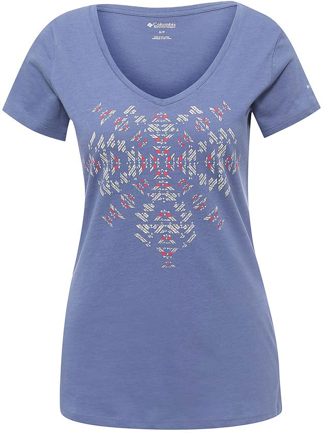 Футболка женская Columbia Aztec Medallion SS Tee T-shirt, цвет: темно-сиреневый. 1710921-508. Размер XS (42)1710921-508 Футболка женская Columbia Aztec Medallion SS Tee T-shirt, цвет: темно-сиреневый. 1710921-508. Размер XS (42)1710921-508Стильная женская футболка Columbia с V-образным вырезом горловины и оригинальным принтом. Модель выполнена из комбинации натурального хлопка, вискозы и полиэстера, благодаря чему отлично пропускает воздух, приятна к телу и устойчива к износу. Незаменимая вещь в вашем повседневном летнем гардеробе.