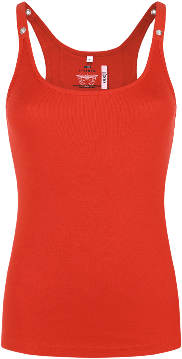 Майка женская oodji Collection, цвет: красный. 24305006B/46164/4500N. Размер L (48)24305006B/46164/4500N Майка женская oodji Collection, цвет: красный. 24305006B/46164/4500N. Размер L (48)24305006B/46164/4500NМодная женская майка-борцовка oodji Collection выполнена из натурального хлопка. Майка с круглым вырезом горловины оформлена на лямках декоративными люверсами.