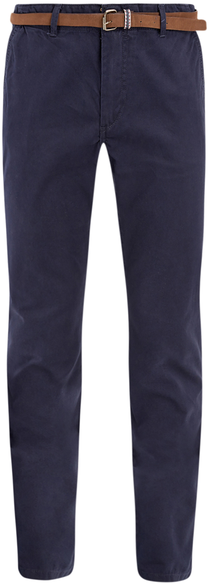 Брюки мужские oodji Basic, цвет: индиго. 2B150019M/25735N/7800N. Размер 44-182 (52-182)2B150019M/25735N/7800N Брюки мужские oodji Basic, цвет: индиго. 2B150019M/25735N/7800N. Размер 44-182 (52-182)2B150019M/25735N/7800NМужские брюки oodji Basic выполнены из высококачественного материала. Модель-чинос стандартной посадки застегивается на пуговицу в поясе и ширинку на застежке-молнии. Пояс имеет шлевки для ремня. Спереди брюки дополнены втачными карманами, сзади - прорезными на пуговицах.