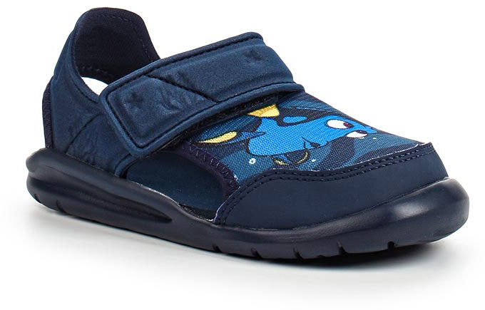 Сандалии для мальчика adidas Disney Nemo FortaSw, цвет: темно-синий. BA9334. Размер 22,5BA9334 Сандалии для мальчика adidas Disney Nemo FortaSw, цвет: темно-синий. BA9334. Размер 22,5BA9334В этих очаровательных пляжных сандаликах с осьминогом Хэнком из мультфильма В поисках Дори малышам будет удобно играть у бассейна или на берегу моря. Текстильная подкладка обеспечивает комфорт маленьким ножкам, а мягкие ремешки на липучке облегчают надевание и снимание.