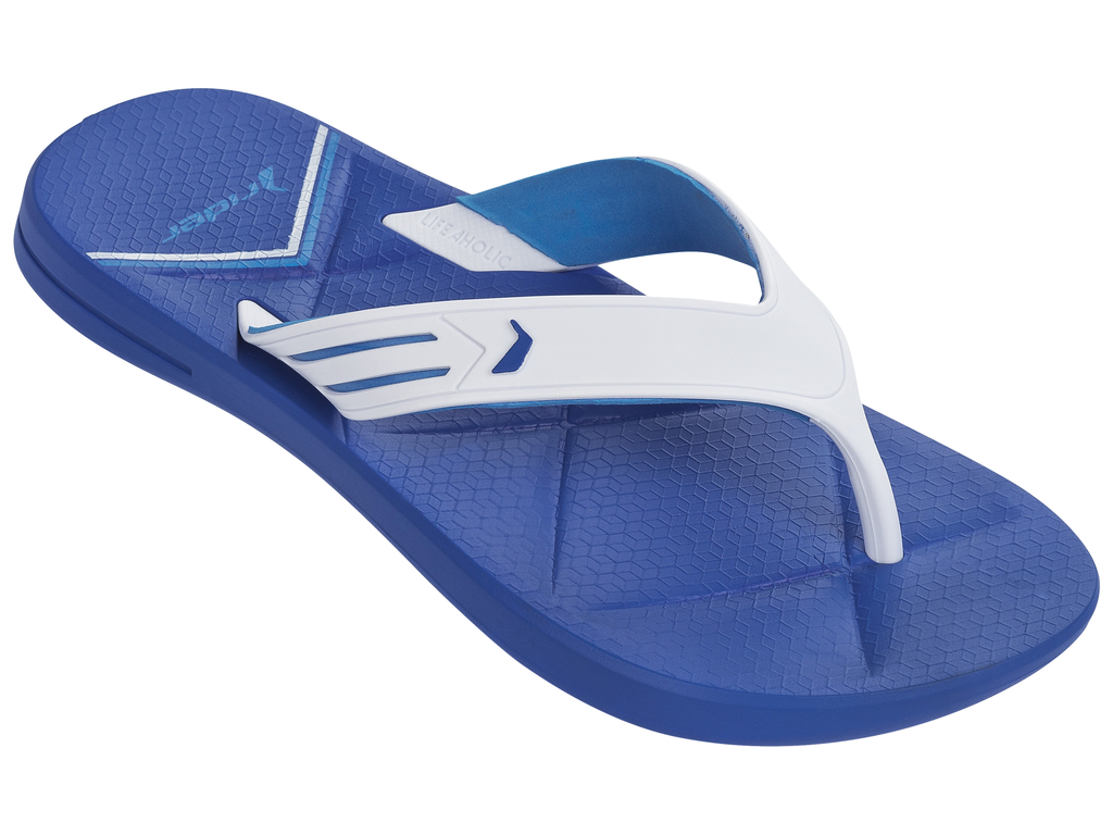 Сланцы мужские Rider Easy Thong Ad, цвет: синий, белый. 82026-20247. Размер BRA 39/40 (40/41)82026-20247 Сланцы мужские Rider Easy Thong Ad, цвет: синий, белый. 82026-20247. Размер BRA 39/40 (40/41)82026-20247Стильные мужские сланцы Easy Thong Ad от Rider придутся вам по душе. Верх модели выполнен из поливинилхлорида. Подошва выполнена из ЭВА материала. Ремешки с перемычкой гарантируют надежную фиксацию модели на ноге. Рельефная поверхность верхней части подошвы комфортна при движении. Основание подошвы дополнено рифлением.