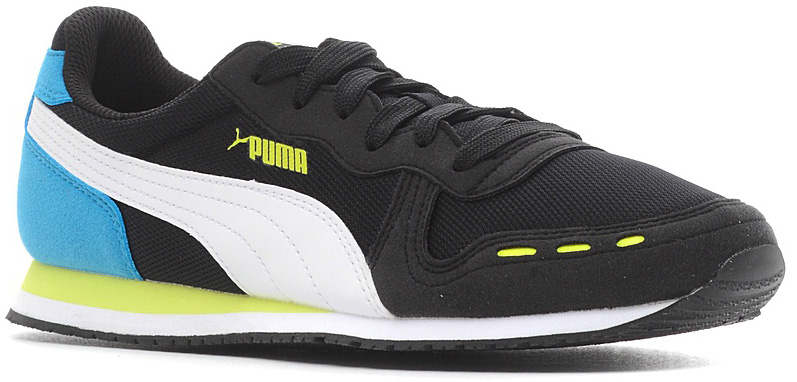 Кроссовки детские Puma Cabana Racer Mesh Jr, цвет: черный. 35637223. Размер 4 (36)35637223 Кроссовки детские Puma Cabana Racer Mesh Jr, цвет: черный. 35637223. Размер 4 (36)35637223Непревзойденные кроссовки Cabana Racer - любимая всеми модель в коллекции беговой обуви RS и настоящая спортивная классика - снова с нами в этом сезоне! Эти легкие кроссовки на плоской подошве, которые были впервые представлены в далеком 1981 году, сегодня получили вторую жизнь, став незаменимым атрибутом гардероба стильной молодежи. Новинкой, удачно дополняющей легендарную модель, стало оригинальное сочетание нескольких слоев замши и нейлонового сетчатого материала. Рельефная поверхность подошвы гарантируют отличное сцепление на любых поверхностях. Традиционная шнуровка вместе с мягким язычком обеспечивает надежную фиксацию ноги.