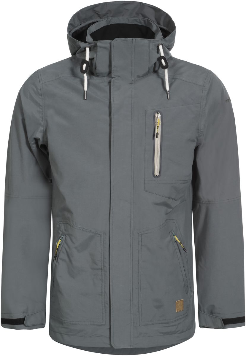 Куртка мужская Icepeak Eddie, цвет: серый. 756110515IV_569. Размер 50756110515IV_569 Куртка мужская Icepeak Eddie, цвет: серый. 756110515IV_569. Размер 50756110515IV_569Мужская куртка от Icepeak Eddie выполнена с применением технологии Icetech 5 000 из водонепроницаемой и воздухопроницаемой мембранной ткани: 5000мм/5000г/м2 /24 ч. Все швы изделия проклеены, ткань дополнительно обработана влагоотталкивающим составом. Имеется отстегивающийся и регулирующийся капюшон, застежка на молнии, два нагрудных кармана и два боковых кармана.