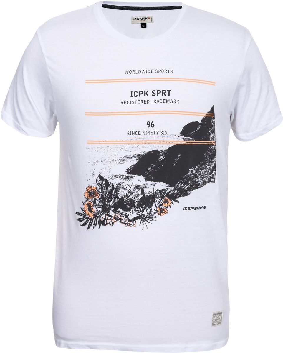 Футболка мужская Icepeak Marcel, цвет: белый. 757764514IV_980. Размер XL (54)757764514IV_980 Футболка мужская Icepeak Marcel, цвет: белый. 757764514IV_980. Размер XL (54)757764514IV_980Мужская футболка Marcel от Icepeak выполнена из натурального хлопка. Модель с короткими рукавами и круглым вырезом горловины оформлена модным принтом. Отличный вариант для повседневной носки.