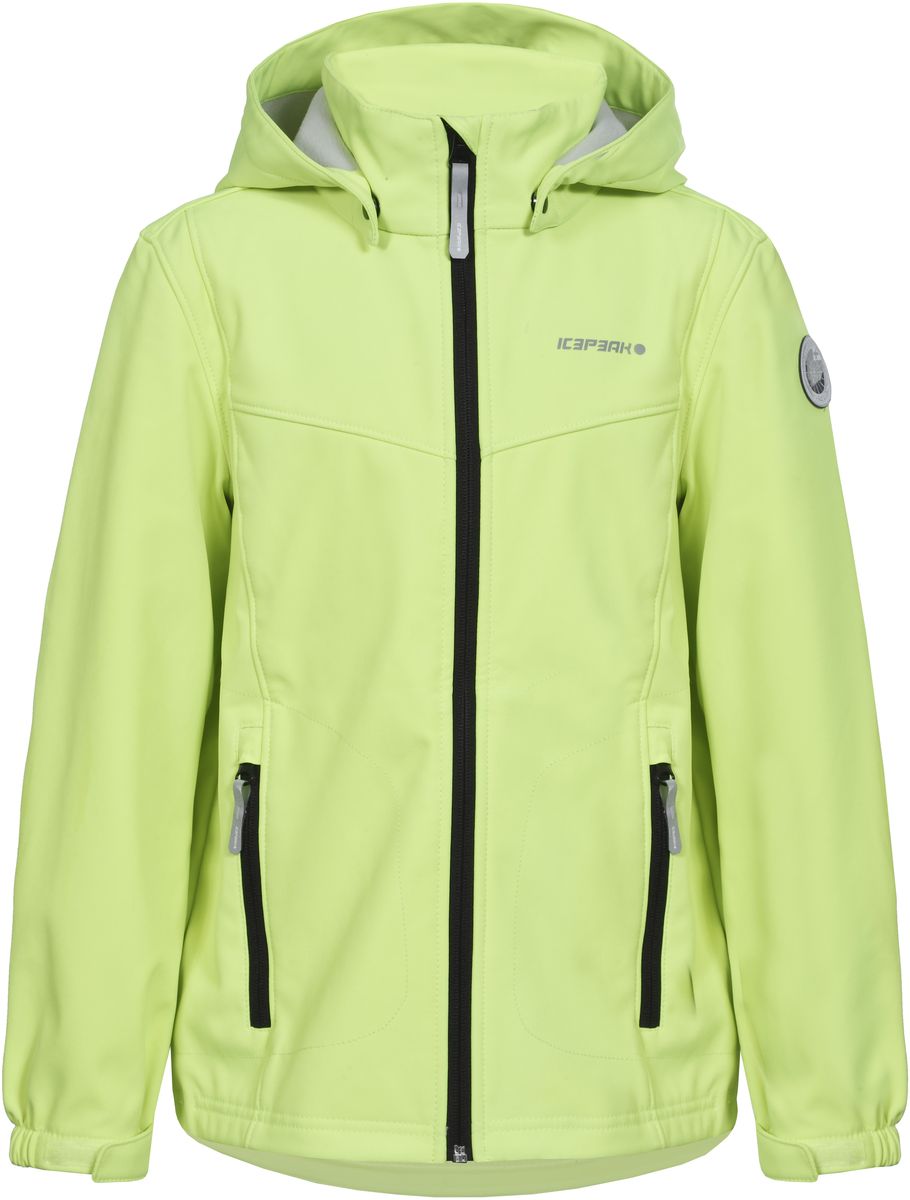 Куртка для мальчика Icepeak, цвет: ярко-салатовый. 751809682IVT_881. Размер 128751809682IVT_881 Куртка для мальчика Icepeak, цвет: ярко-салатовый. 751809682IVT_881. Размер 128751809682IVT_881Куртка для мальчика Icepeak выполнена из качественного материала. Модель с длинными рукавами застегивается на застежку-молнию. Изделие дополнено съемным капюшоном и двумя врезными карманами на молниях.