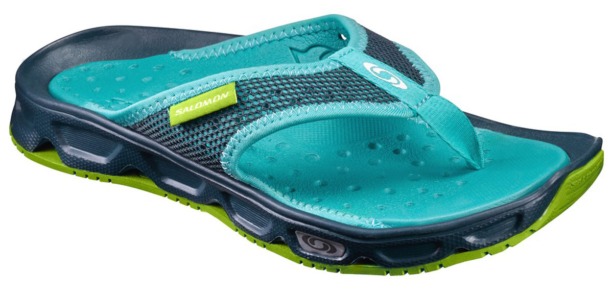Сланцы женские Salomon Rx Break W, цвет: бирюзовый. L39249600. Размер 5 (36,5)L39249600 Сланцы женские Salomon Rx Break W, цвет: бирюзовый. L39249600. Размер 5 (36,5)L39249600Легкие сланцы созданы для восстановления после забега по пересеченной местности и выполнены из полимера. RX Break помогут ногам восстановиться сразу после окончания пробежки и вплоть до того момента, когда вы сможете растянуться в своем гамаке.