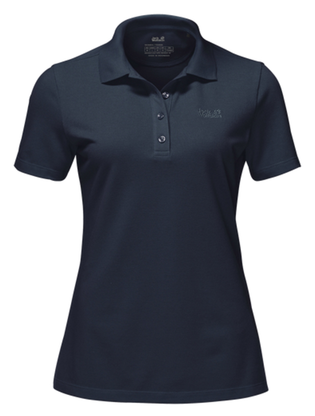 Поло женское Jack Wolfskin Pique Polo W, цвет: темно-синий. 1805701-1910. Размер M (46)1805701-1910 Поло женское Jack Wolfskin Pique Polo W, цвет: темно-синий. 1805701-1910. Размер M (46)1805701-1910Поло женское Pique Polo W изготовлено из полиэстера и одной трети органического хлопка и сочетает преимущества каждого из этих материалов. Ткань прочная, приятная на ощупь и быстро сохнет. Кроме того, специальная структура ткани позволяет воздуху циркулировать, что создает дополнительный комфорт в жару. Модель имеет отложной воротник на пуговицах и короткие стандартные рукава. Это удобное базовое поло идеально подходит для путешествий, отдыха и ежедневного использования.