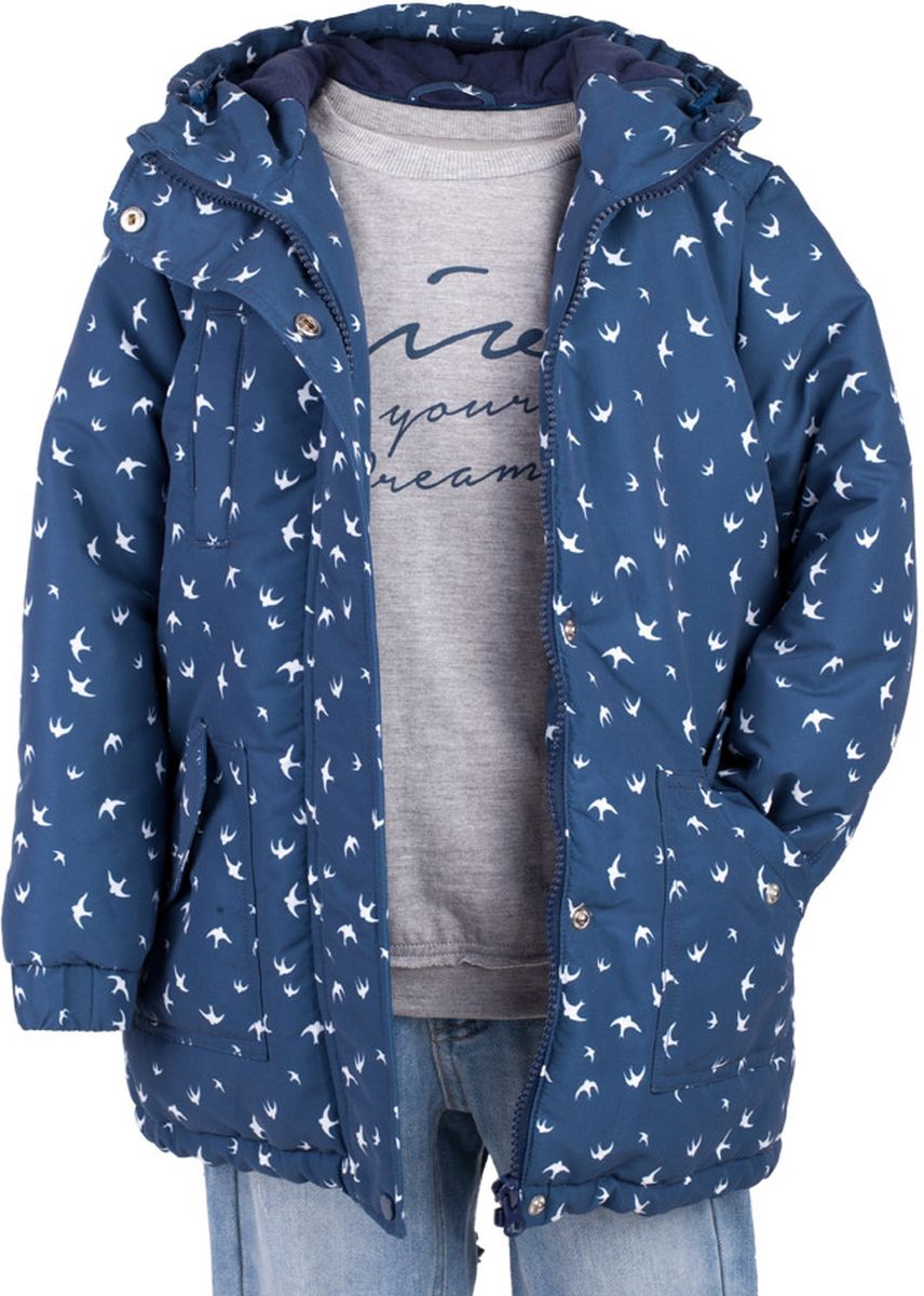Куртка для девочки Button Blue Main, цвет: синий. 117BBGC46011007. Размер 134, 9 лет117BBGC46011007 Куртка для девочки Button Blue Main, цвет: синий. 117BBGC46011007. Размер 134, 9 лет117BBGC46011007Куртка - важнейший атрибут весеннего практичного гардероба ребенка. Водоотталкивающая плащевая ткань создаст отличное настроение, мягкая трикотажная подкладка подарит уют. Если вы хотите купить удлиненную куртку для девочки недорого, не сомневаясь в ее комфорте, качестве, высоких потребительских свойствах и прекрасном внешнем виде, то модель от Button Blue - то, что нужно!