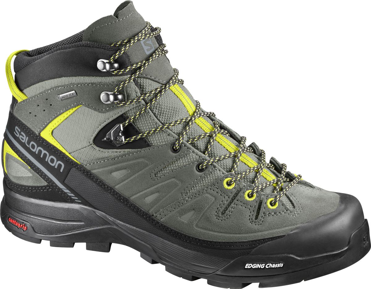 Ботинки трекинговые мужские Salomon X Alp Mid Ltr Gtx, цвет: серый, хаки. L39472300. Размер 12,5 (46,5)L39472300 Ботинки трекинговые мужские Salomon X Alp Mid Ltr Gtx, цвет: серый, хаки. L39472300. Размер 12,5 (46,5)L39472300Трекинговые ботинки Salomon X Alp Mid Ltr Gtx выполнен из непромокаемой разрезной замши, которая обеспечивает более длительную износостойкость и прочность.Вшитый язычок препятствуя попаданию грязи в ботинок.Защитная накладка на заднике обеспечивает устойчивость и защиту заднего отдела стопы. Прочная подошва оснащена рифлением.