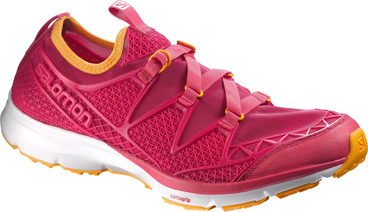 Кроссовки женские Salomon Crossamphibian W, цвет: розовый. L37968000. Размер 7,5 (40)L37968000 Кроссовки женские Salomon Crossamphibian W, цвет: розовый. L37968000. Размер 7,5 (40)L37968000Женские кроссовки от Salomon - незаменимая обувь в вашем гардеробе. Модель, выполненная из высококачественного материала, дарит комфорт и легкость во время ходьбы или бега. Верх изделия оформлен эластичной шнуровкой, которая надежно фиксирует обувь на ноге. Подкладка и стелька, изготовленные из текстиля, обеспечат комфорт и уют вашим ногам. На заднике кроссовки декорированы логотипом бренда. Рифленая подошва обеспечит прочное сцепление с любой поверхностью. Такие кроссовки отлично подходят для интенсивных нагрузок.