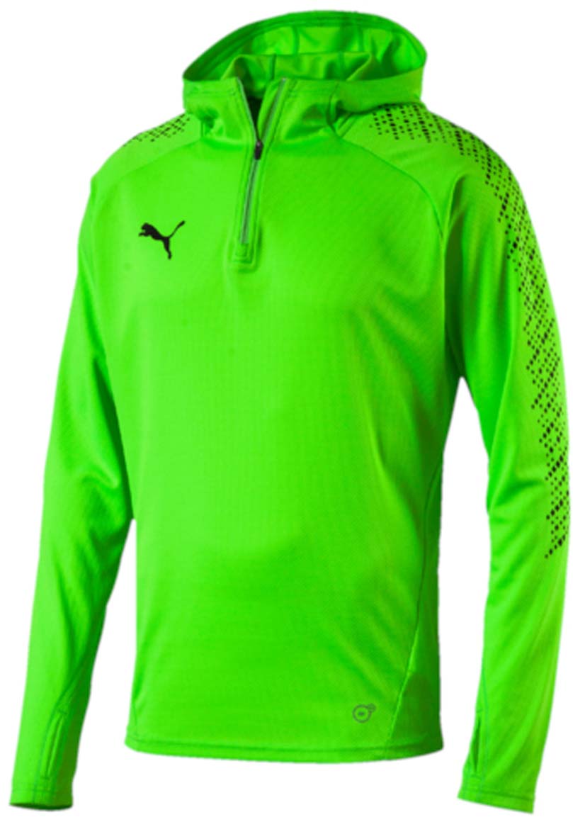 Худи мужское Puma IT evoTRG Hoody, цвет: салатовый. 655170_51. Размер M (48/50)655170_51 Худи мужское Puma IT evoTRG Hoody, цвет: салатовый. 655170_51. Размер M (48/50)655170_51Удобное мужское худи IT evoTRG Hoody изготовлено из 100% полиэстера с использованием высокофункциональной технологии dryCELL, которая отводит влагу, поддерживает тело сухим и обеспечивает вентиляцию воздуха в процессе ношения. Модель имеет длинные рукава реглан, воротник на молнии и капюшон. Удлиненные манжеты снабжены прорезями для большого пальца. Модель декорирована надписью evoTRG сзади и логотипом PUMA, нанесенным на правую сторону груди. Также тематический набивной рисунок представлен на рукавах фирменного покроя. В таком худи будет тепло и удобно во время тренировок или занятий на улице.