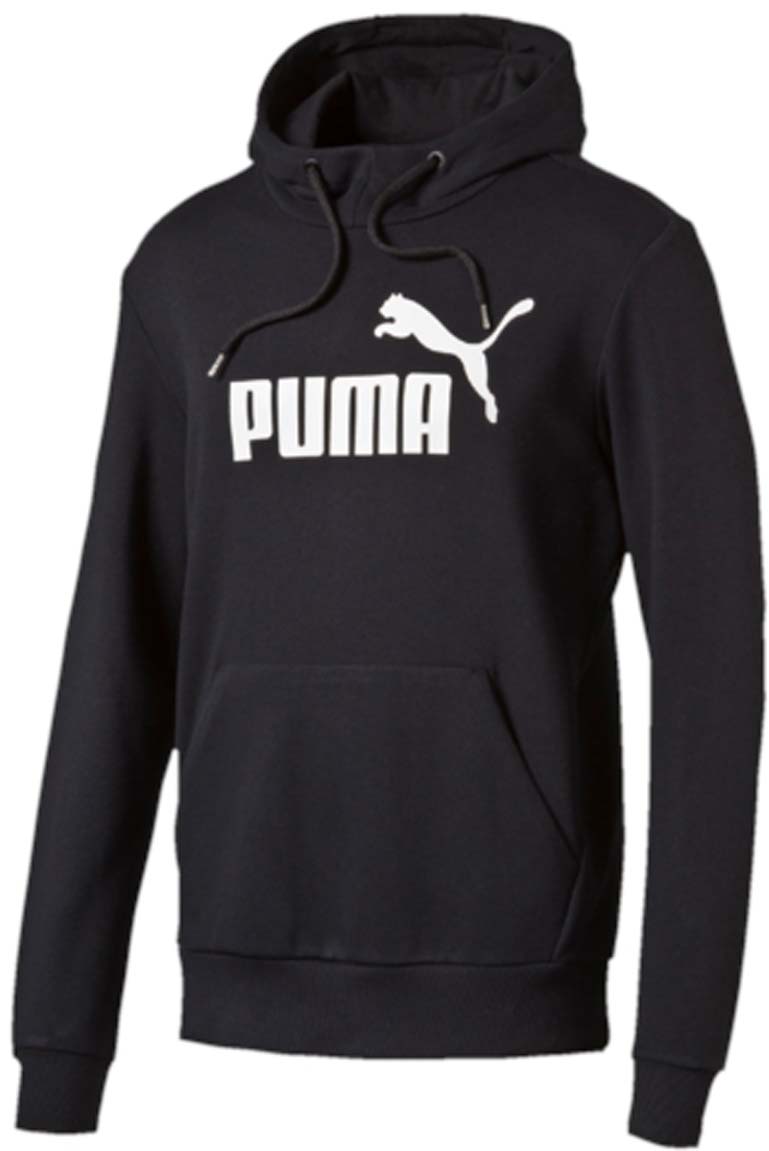 Худи мужское Puma Ess No.1 Hoody Tr, цвет: черный. 838372_01. Размер S (46/48)838372_01 Худи мужское Puma Ess No.1 Hoody Tr, цвет: черный. 838372_01. Размер S (46/48)838372_01Удобное мужское худи Ess No.1 Hoody Tr изготовлено из хлопка с добавлением полиэстера. Модель имеет длинные стандартные рукава и круглый воротник с капюшоном. Низ и манжеты рукавов выполнены из эластичного трикотажа в рубчик. Капюшон оснащен трикотажной подкладкой и затягивающимся шнуром для регулировки формы. Сзади по вороту худи отделано тесьмой с фирменной символикой. Модель дополнена карманом-кенгуру. Грудь украшена надписью PUMA и логотипом бренда. Такое худи отлично подойдет для занятий спортом и повседневной носки.