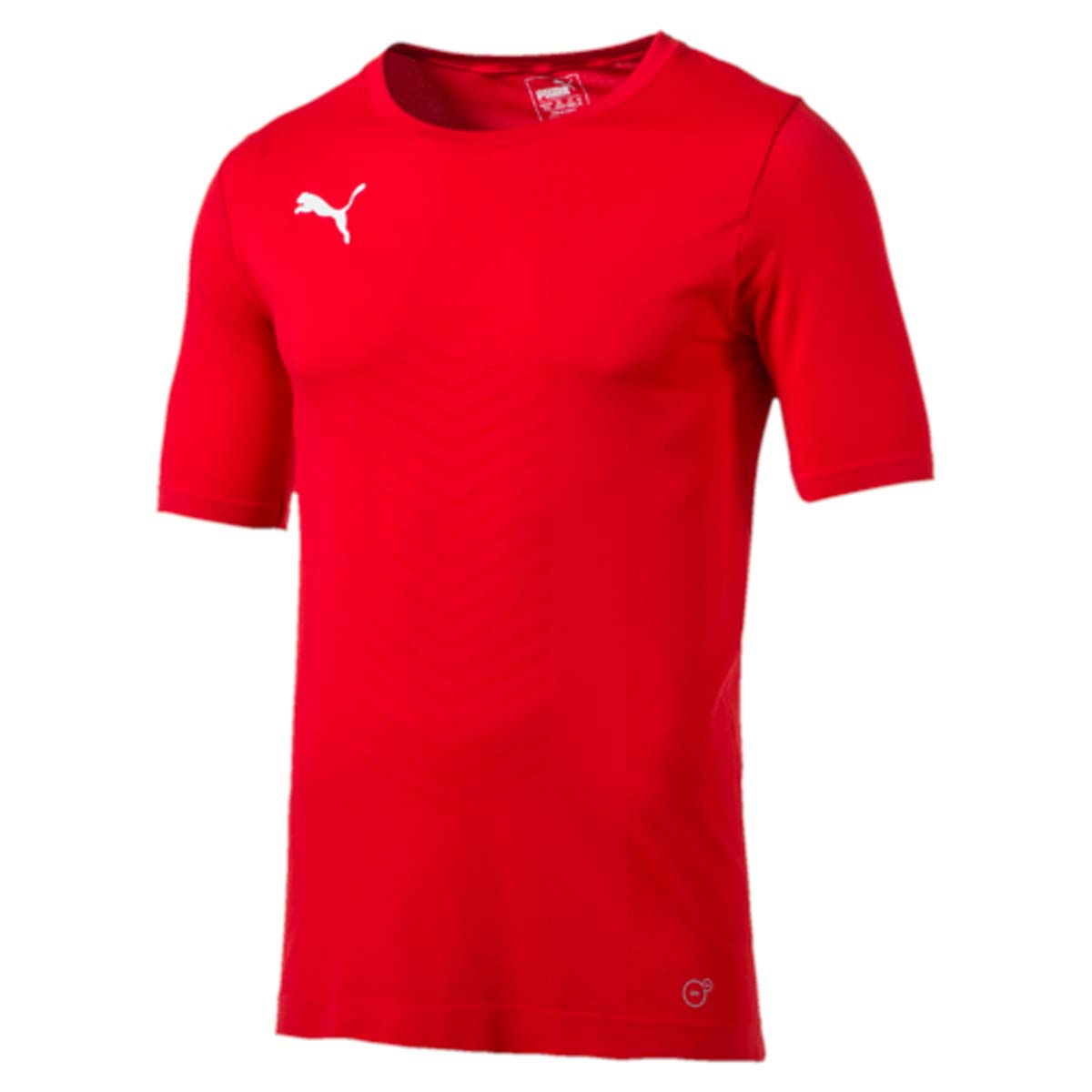 Футболка мужская Puma ftblTRG evoKNIT Tee, цвет: красный. 655205_01. Размер L (50/52)655205_01 Футболка мужская Puma ftblTRG evoKNIT Tee, цвет: красный. 655205_01. Размер L (50/52)655205_01Футболка ftblTRG evoKNIT Tee изготовлена из 100% полиамида с верхним покрытием из биоматериала. Бесшовная конструкция изделия по корпусу из трикотажа жаккардового плетения создает максимальный комфорт. Изделие имеет классический крой, круглый вырез горловины и стандартные короткие рукава. Модель дополнена набивным логотипом PUMA с правой стороны груди. Такая футболка прекрасно подходит для тренировок.