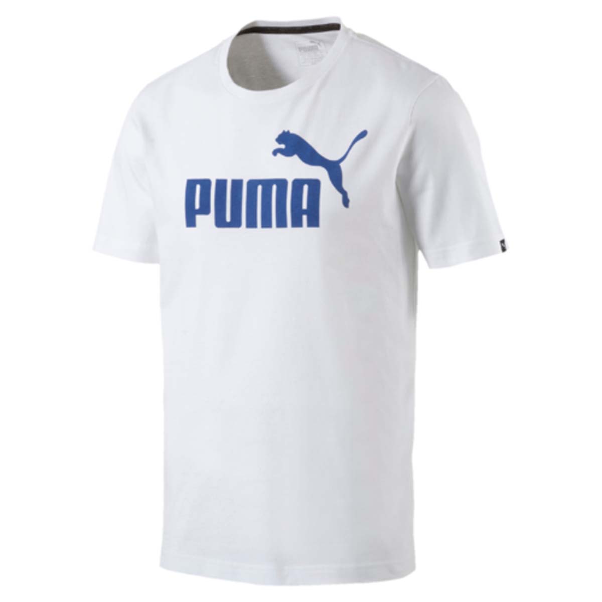 Футболка мужская Puma ESS No.1 Tee, цвет: белый, синий. 83824140. Размер S (46/48)838241_40 Футболка мужская Puma ESS No.1 Tee, цвет: белый, синий. 83824140. Размер S (46/48)838241_40Футболка ESS No.1 Tee просто создана для занятий спортом. Модель декорирована прорезиненным логотипом и изготовлена из высокофункционального материала dryCELL, который отводит влагу, поддерживает тело сухим и гарантирует максимальный комфорт. Среди других отличительных особенностей изделия - отделка ворота трикотажем в рубчик и тесьмой сзади по вороту с фирменной символикой.