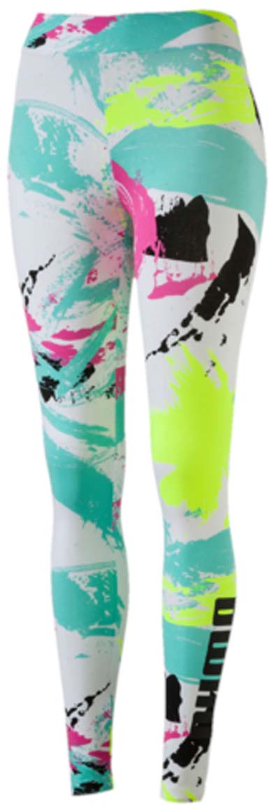Леггинсы женские Puma Archive Logo T7 Legging, цвет: белый, голубой, желтый. 57248557. Размер M (44/46)57248557 Леггинсы женские Puma Archive Logo T7 Legging, цвет: белый, голубой, желтый. 57248557. Размер M (44/46)57248557Леггинсы Archive Logo T7 Legging с ярким принтом придутся по вкусу любительницам спортивного стиля. Они могут послужить одеждой для тренировок и прогулок. Мягкая уютная ткань, стильный дизайн и вертикальные полосы с задней стороны делают модель уникальной. Сбоку левой штанины изделие дополнено логотипом PUMA. Модель имеет фасон в обтяжку по фигуре и эластичный пояс.