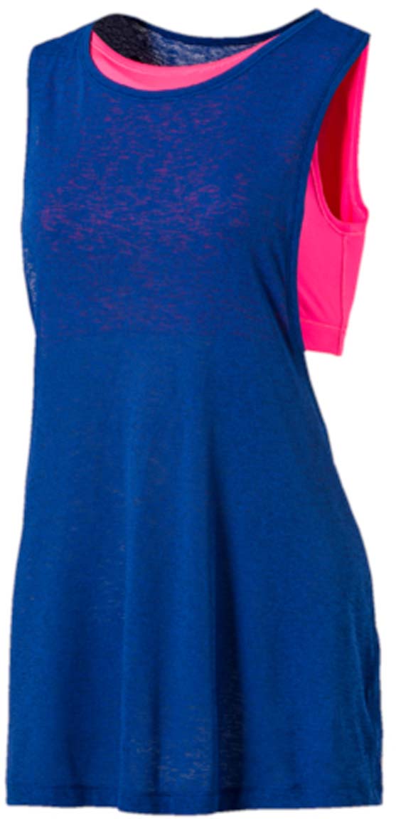 Майка женская Puma Layer Tank, цвет: синий, розовый. 515118_03. Размер M (44/46)515118_03 Майка женская Puma Layer Tank, цвет: синий, розовый. 515118_03. Размер M (44/46)515118_03Спортивная майка Layer Tank оригинального фасона изготовлена из полиэстера с использованием высокофункциональной технологии dryCELL, которая отводит влагу, поддерживает тело сухим и гарантирует комфорт во время активных тренировок и занятий спортом. Изделие состоит из бюстгальтера и верхнего топа. Вшитый бюстгальтер при желании легко убирается, так как он пристрочен цепным стежком. Низкая пройма обеспечивает полную свободу движений. Благодаря сверхлегкому материалу изделия вам не грозит перегрев.