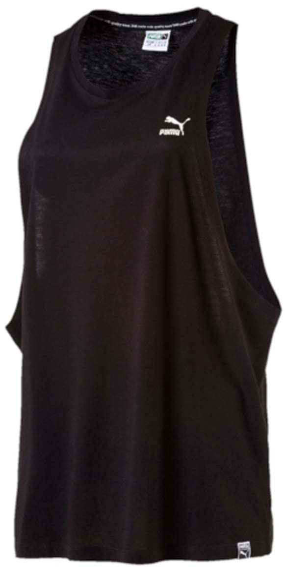 Майка женская Puma Archive Logo Tank, цвет: черный. 572483_01. Размер M (44/46)572483_01 Майка женская Puma Archive Logo Tank, цвет: черный. 572483_01. Размер M (44/46)572483_01Майка без рукавов Archive Logo Tank в актуальном уличном стиле придется по вкусу девушкам, которые предпочитают активный образ жизни и не привыкли делать выбор между красотой и удобством. Изделие выполнено из мягкой хлопковой ткани и имеет свободный крой. Майка декорирована набивным логотипом PUMA спереди, а также набивным рисунком c прорезиненными деталями на спине. Очень низкие проймы обеспечивают полную свободу движений.