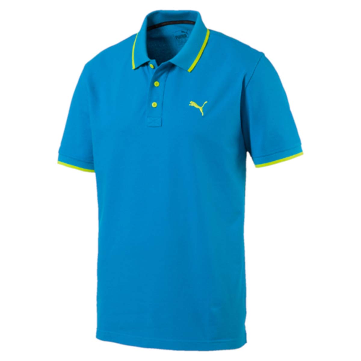 Поло мужское Puma Hero Polo, цвет: голубой, желтый. 838303_34. Размер L (50/52)838303_34 Поло мужское Puma Hero Polo, цвет: голубой, желтый. 838303_34. Размер L (50/52)838303_34Стильная мужская рубашка-поло Hero Polo выполнена из хлопка с добавлением эластана. Высокофункциональная технология dryCELL отводит влагу, поддерживает тело сухим и гарантирует максимальный комфорт. Модель декорирована вышитым логотипом PUMA. Среди других отличительных особенностей изделия - двухцветный отложной воротник с контрастной полосой, отделка тесьмой с фирменной символикой с внутренней стороны ворота и манжеты из эластичного трикотажа. Классический крой понравится ценителям простого и лаконичного стиля, а воротник добавит элегантности модели. Отличный вариант для повседневного образа.