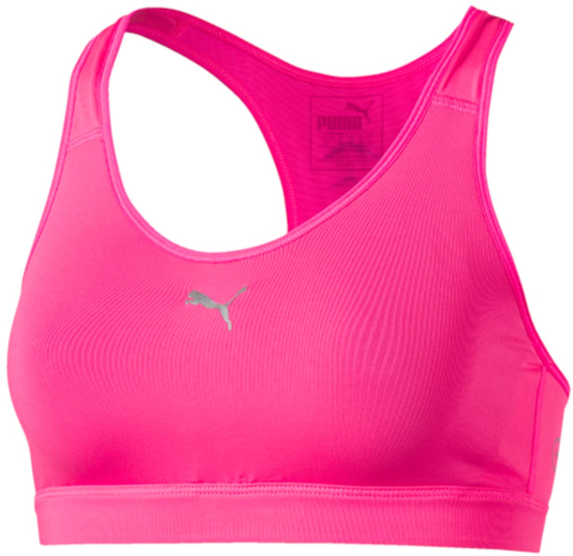 Топ-бра для фитнеса Puma Pwrshape Cardio, цвет: розовый, серебристый. 51396314. Размер L (48)513963_14 Топ-бра для фитнеса Puma Pwrshape Cardio, цвет: розовый, серебристый. 51396314. Размер L (48)513963_14Спортивный топ-бра Pwrshape Cardio изготовлен с использованием высокофункционального материала dryCELL, который отводит влагу, поддерживает тело сухим и гарантирует комфорт во время активных тренировок и занятий спортом. Модель имеет литые чашечки из ячеистого материала и вставку сзади из сетчатого материала, что обеспечивает отличную поддержку груди и циркуляцию воздуха. Удобный крой изделия и эластичный материал лямок не стесняет движений и обеспечивает идеальную посадку по фигуре, как и отделка низа полосой из плотного эластичного материала, благодаря которой бюстгальтер легко надевается и снимается.
