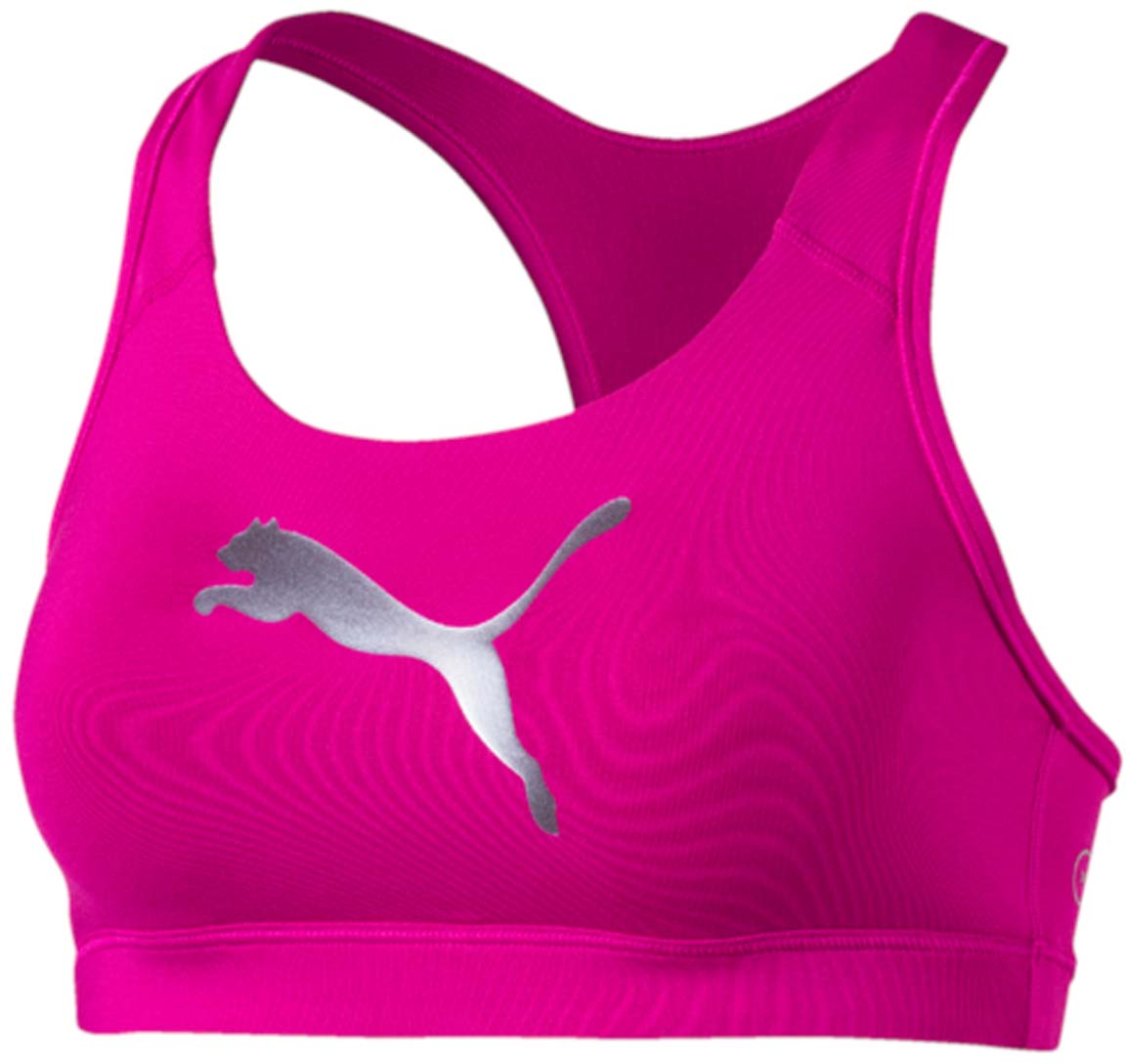 Топ-бра для фитнеса Puma PWRSHAPE Forever, цвет: розовый. 513965_29. Размер XS (42)513965_29 Топ-бра для фитнеса Puma PWRSHAPE Forever, цвет: розовый. 513965_29. Размер XS (42)513965_29Этот спортивный бюстгальтер-топ станет вашей любимой моделью, потому что он - незаменимая часть вашего гардероба для занятий спортом и активного отдыха! Отличный дизайн обеспечивает универсальность, поэтому бюстгальтер можно надевать в тренажерный зал, на занятие всеми видами фитнеса, на пробежку. Дополнительные удобства создаются за счет использования высокофункциональной технологии dryCELL, которая отводит влагу, поддерживает тело сухим и гарантирует комфорт во время активных тренировок и занятий спортом. Наплечные лямки с мягкой подложкой, не перекрещивающиеся на спине, не натирают, не давят, а также обеспечивают полную свободу движений и удобство надевания изделия благодаря функциональному крою спины. Отделка низа сверхэластичным плотным материалом создает дополнительную поддержку. Бюстгальтер декорирован спереди логотипом PUMA из светоотражающего материала, нанесенным методом термопечати, благодаря которому вас лучше видно в темное время суток. На нижний край изделия методом термопечати нанесен логотип dryCELL. Модель подходит для всех видов физической активности.