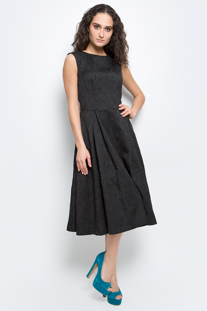Платье Baon, цвет: черный. B457063_Black Jacquard. Размер M (46)B457063_Black Jacquard Платье Baon, цвет: черный. B457063_Black Jacquard. Размер M (46)B457063_Black JacquardСтильное платье Baon выполнено из высококачественного комбинированного материала с жаккардовым узором. Модель приталенного силуэта, без рукавов имеет круглый вырез горловины и пышную юбку. Платье застегивается на потайную застежку-молнию на спинке. В таком платье вы будете выглядеть женственно и элегантно.