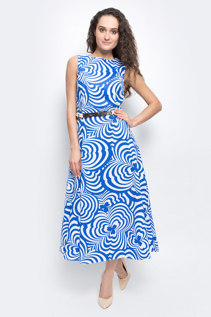 Платье Baon, цвет: голубой, белый. B457098_Light Cobalt Printed. Размер M (46)B457098_Light Cobalt Printed Платье Baon, цвет: голубой, белый. B457098_Light Cobalt Printed. Размер M (46)B457098_Light Cobalt PrintedСтильное летнее платье Baon выполнено из 100% хлопка с подкладкой. Модель приталенного силуэта с круглым вырезом горловины подарит вам комфорт и подчеркнет достоинства фигуры. Платье оформлено контрастным принтом. Изделие застегивается на потайную застежку-молнию на спинке. Талию подчеркивает тонкий ремешок с элементами канатного плетения. В таком платье вы будете выглядеть элегантно и женственно.