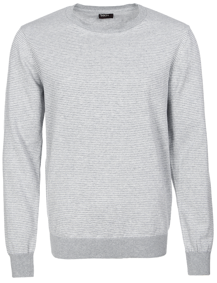 Джемпер мужской Baon, цвет: светло-серый меланж. B637018_Silver Melange Striped. Размер XXL (54)B637018_Silver Melange Striped Джемпер мужской Baon, цвет: светло-серый меланж. B637018_Silver Melange Striped. Размер XXL (54)B637018_Silver Melange StripedМужской джемпер Baon выполнен из натурального хлопка. Модель с круглым вырезом горловины и длинными рукавами оформлена принтом в тонкую полоску. Вырез горловины, манжеты и низ изделия связаны резинкой.Такой джемпер будет дарить вам комфорт в течение всего дня и послужит замечательным дополнением к вашему гардеробу.