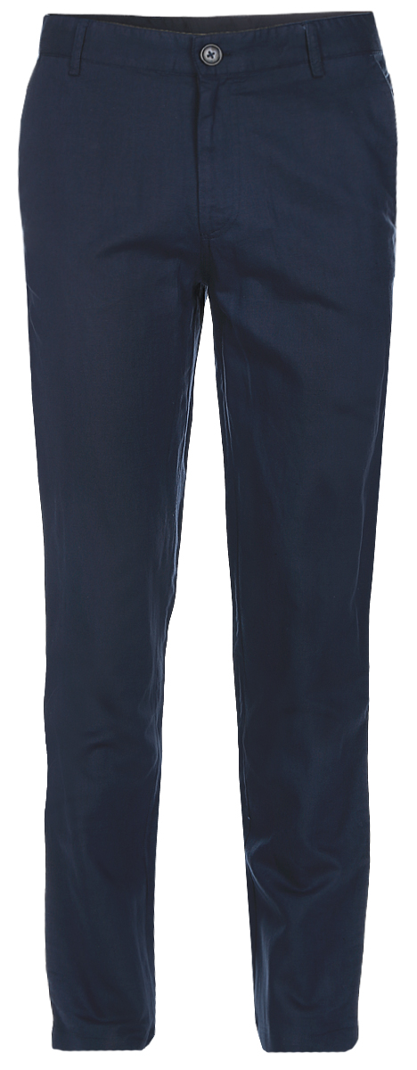 Брюки мужские Baon, цвет: темно-синий. B797003_Deep Navy. Размер M (48)B797003_Deep Navy Брюки мужские Baon, цвет: темно-синий. B797003_Deep Navy. Размер M (48)B797003_Deep NavyСтильные мужские брюки Baon выполнены из натурального материала - льна с добавлением хлопка. Модель прямого кроя и стандартной посадки застегивается на ширинку с застежкой-молнией, а также на пуговицу в поясе. На поясе предусмотрены шлевки для ремня. Брюки оснащены двумя боковыми карманами с косыми срезами спереди и двумя втачными карманами сзади.Прекрасный выбор на каждый день.