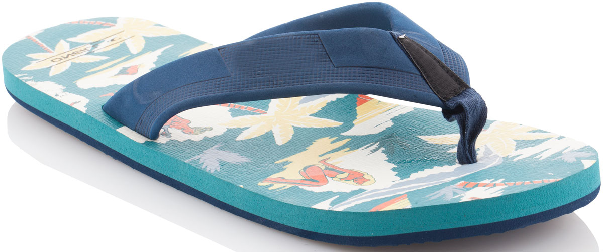 Сланцы мужские ONeill Fm Imprint Pattern Flip Flops, цвет: зеленый. 7A4522-6930. Размер 42 (41)7A4522-6930 Сланцы мужские ONeill Fm Imprint Pattern Flip Flops, цвет: зеленый. 7A4522-6930. Размер 42 (41)7A4522-6930Сланцы от ONeill незаменимы для пляжного сезона. Модель выполнена из качественного полимерного материала. Перемычка между пальцами отвечает за надежную фиксацию модели на ноге. Удобная подошва выполнена в ярких цветах. Эффектные сланцы помогут вам создать яркий, запоминающийся образ.