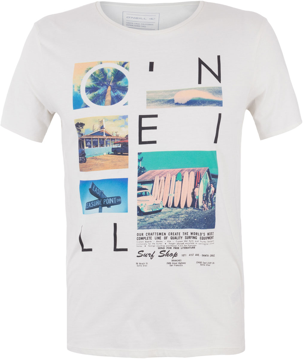 Футболка мужская ONeill Lm Neos T-Shirt, цвет: белый. 7A3670-1030. Размер M (48/50)7A3670-1030 Футболка мужская ONeill Lm Neos T-Shirt, цвет: белый. 7A3670-1030. Размер M (48/50)7A3670-1030Футболка мужская ONeill выполнена из 100% хлопка. Модель имеет стандартный крой, короткий рукав и круглый вырез горловины. Футболка дополнена красочной фотопечатью.
