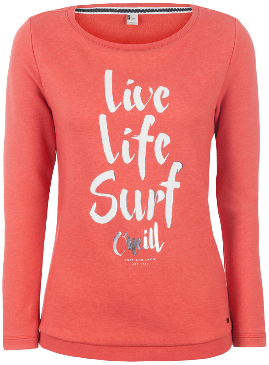 Свитшот женский ONeill Lw Crew Sweater, цвет: оранжевый. 7A8627-3082. Размер XS (42/44)7A8627-3082 Свитшот женский ONeill Lw Crew Sweater, цвет: оранжевый. 7A8627-3082. Размер XS (42/44)7A8627-3082Женский свитшот ONeill выполнен из хлопка с добавлением полиэстера. Модель имеет стандартный крой, длинный рукав и круглый вырез горловины. Свитшот дополнен надписями.