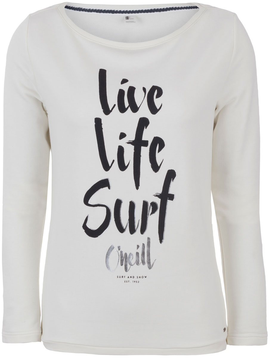 Свитшот женский ONeill Lw Crew Sweater, цвет: белый. 7A8627-1030. Размер XS (42/44)7A8627-1030 Свитшот женский ONeill Lw Crew Sweater, цвет: белый. 7A8627-1030. Размер XS (42/44)7A8627-1030Женский свитшот ONeill выполнен из хлопка с добавлением полиэстера. Модель имеет стандартный крой, длинный рукав и круглый вырез горловины. Свитшот дополнен надписями.