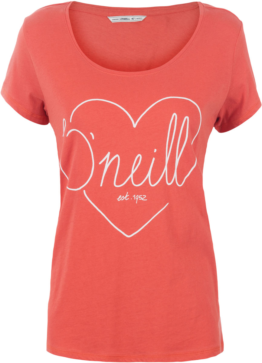 Футболка женская ONeill Lw Heart Graphic T-Shirt, цвет: оранжевый. 7A8618-3082. Размер S (44/46)7A8618-3082 Футболка женская ONeill Lw Heart Graphic T-Shirt, цвет: оранжевый. 7A8618-3082. Размер S (44/46)7A8618-3082Футболка женская ONeill выполнена из 100% хлопка. Модель имеет стандартный крой, короткий рукав и круглый вырез горловины. Футболка дополнена рисунком в виде сердца и надписями.